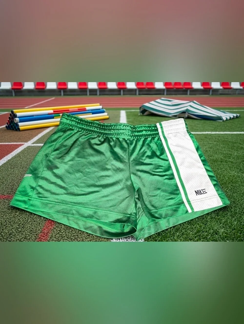 Nike Green and White Athletic Shorts